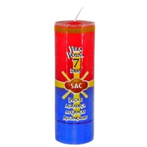 Vela Votiva 7Dias - Vermelho / Azul