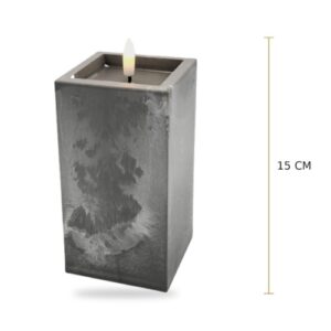 Vela Elétrica LED 15x8cm sem Pilhas - Cinzento