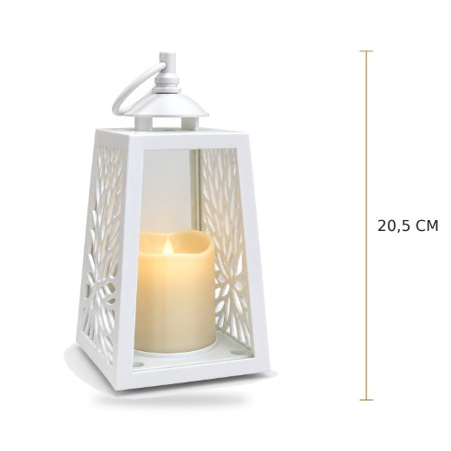 Lanterna 20,5cm com Vela LED - Branco