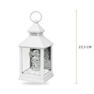 Lanterna 23,5cm com Anjo LED - Branco