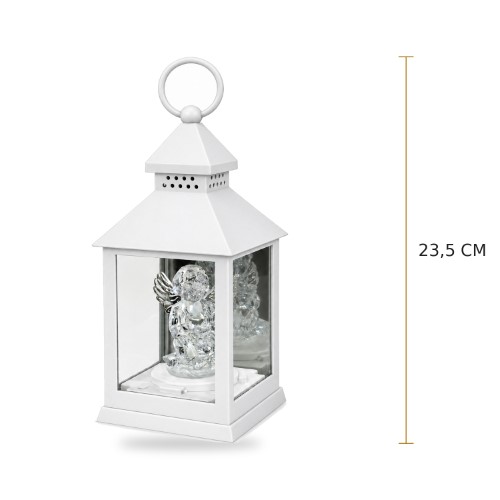 Lanterna 23,5cm com Anjo LED - Branco