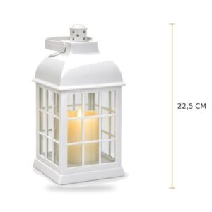Lanterna 22,5cm com Vela LED - Branco